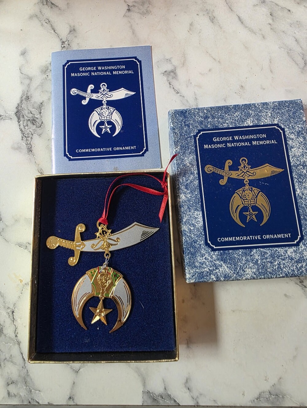 Gold & White Commemorative Ornament